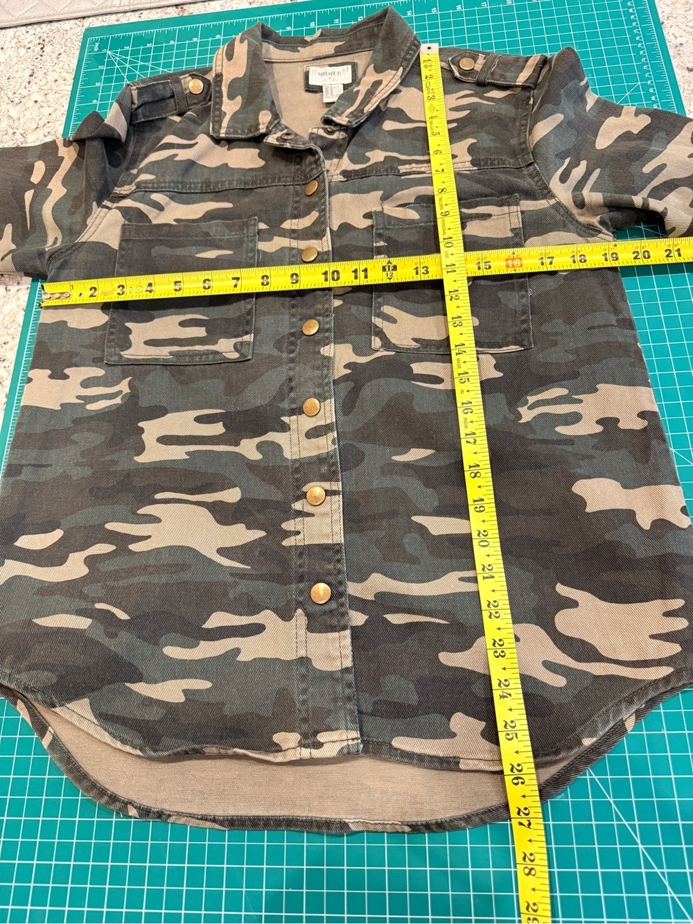 Forever 21 Camo Utility Shirt Jacket Military Shacket Medium - Picture 4 of 8